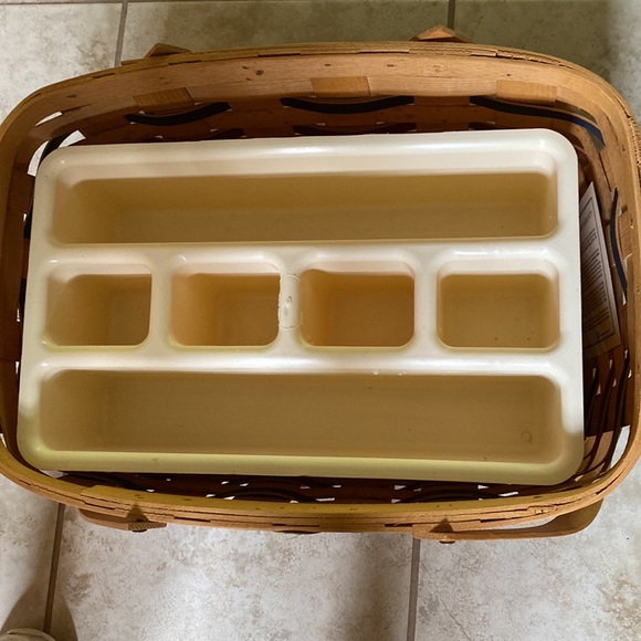 Peterborough Baskets of New Hampshire NEW Vintage Handmade Basket w/Pyrex dish. - Picture 14 of 16